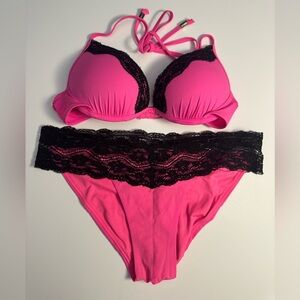 Pink Victoria’s Secret Pink and Black Cheeky Bikini from 2011